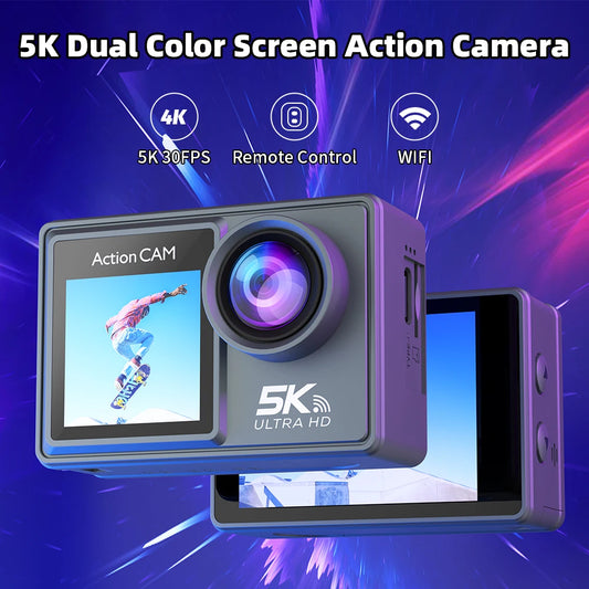 5K Action Camera 4K60FPS 2.0 Inch Touch Screen WiFi 170° Wide Angle 30M Waterproof Bicycle Motorcycles Sports Cameras
