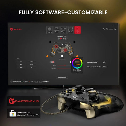 Kaleid Flux Xbox Gaming Controller Wired Gamepad with Hall Effect for Xbox Series S Xbox Series X Xbox One PC Steam