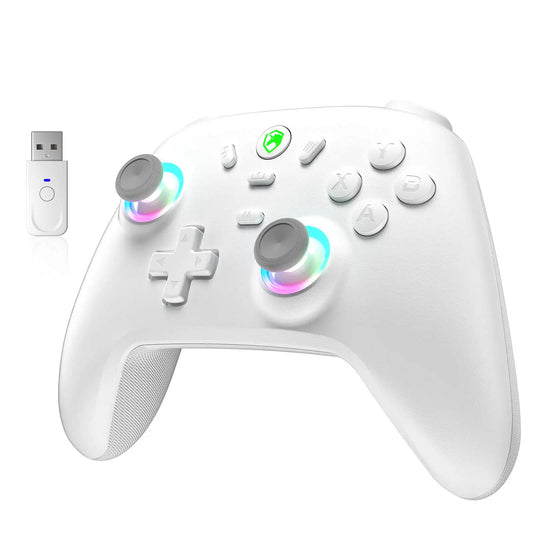 ECHTPower Wireless PC Gaming Controller White Switch Joypad Support Android iOS