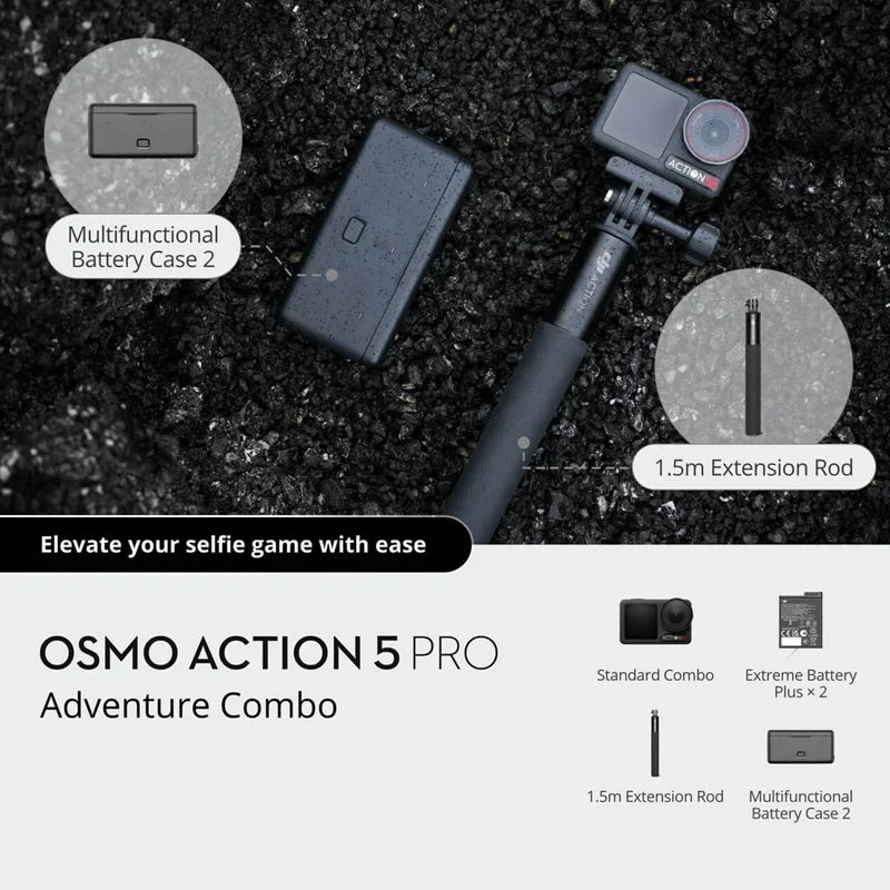 EU Stock DJI Osmo Action 5 Pro Camera 1/1.3" Sensor 4K 120FPS 40MP Dual OLED Touchscreen HorizonSteady Subject Tracking WiFi 6 Vlog Outdoor Sports Camera