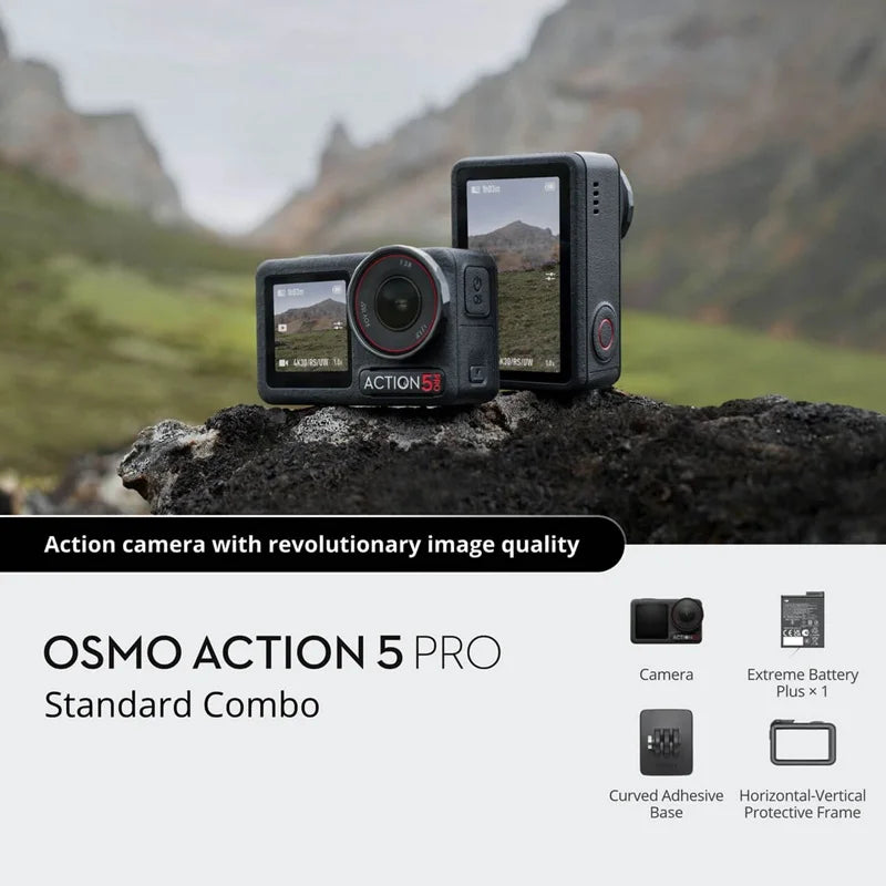 EU Stock DJI Osmo Action 5 Pro Camera 1/1.3" Sensor 4K 120FPS 40MP Dual OLED Touchscreen HorizonSteady Subject Tracking WiFi 6 Vlog Outdoor Sports Camera