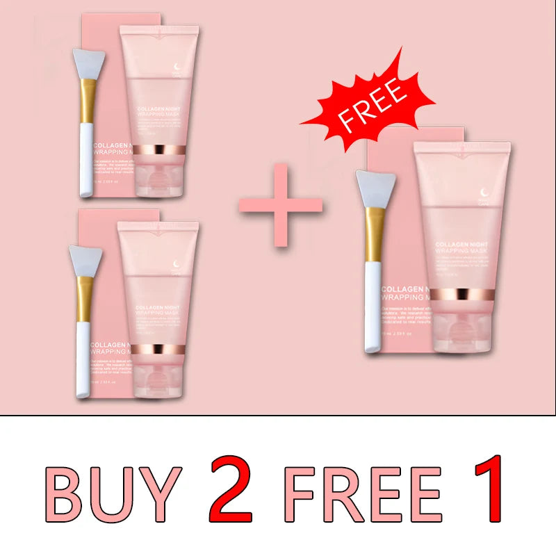 5PC Korean Collagen Wrapping Peel Off Facial Mask Elasticity Hydration Reduces Sagging Dullness Hydrolyzed Collagen Skin Care