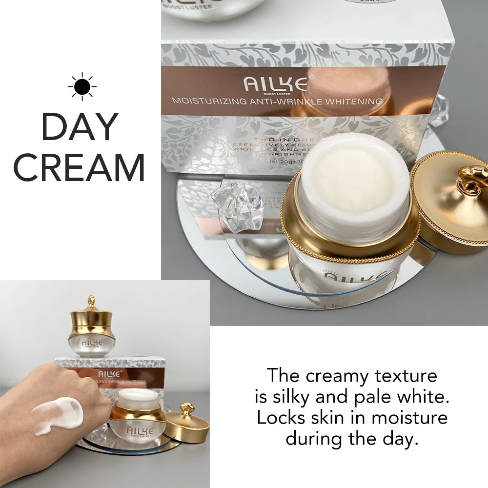 AILKE Women Whitening Face Care Set, Lightening, Reduce Dark Spots, Anti Wrinkles, For All Skin Types, Not Greasy, Easy Absorb