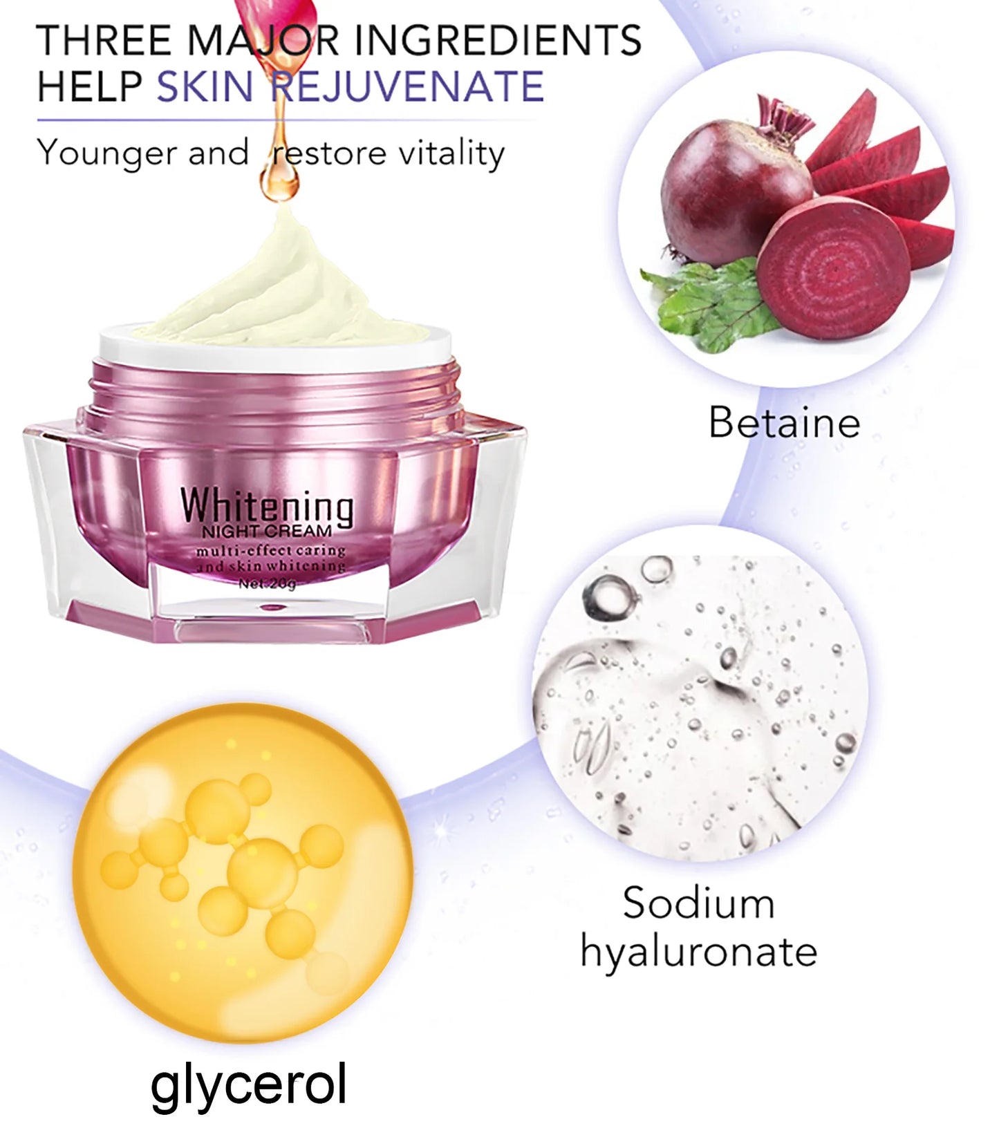 AILKE Whitening Anti-wrinkle Freckle Face Cream With Collagen Hyaluronic Acid Rose Skin Care Women Korean Facial Moisturizer Set