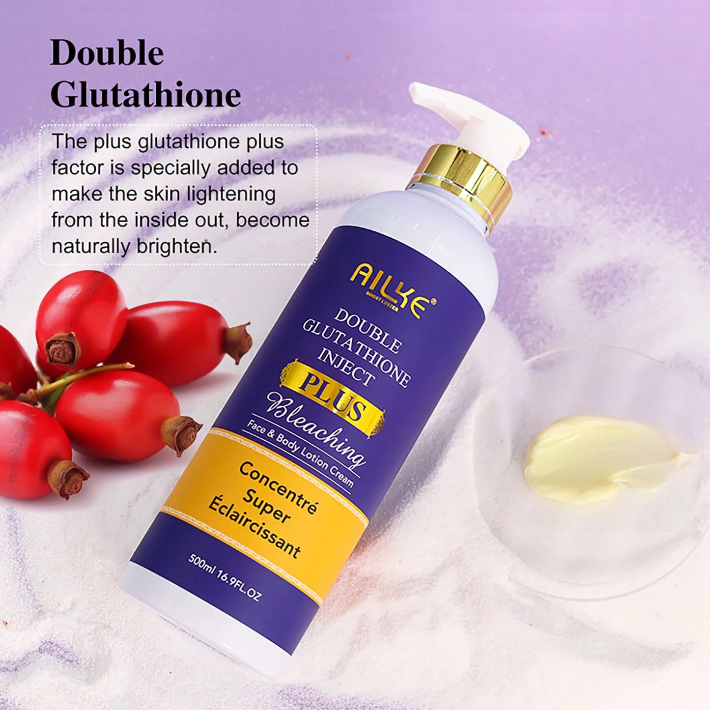 AILKE Glutathione PLUS Skin Care Set, Advanced Lightening Lotion, Moisturizes, Softens Skin, Skin Glowing Range for Men Women