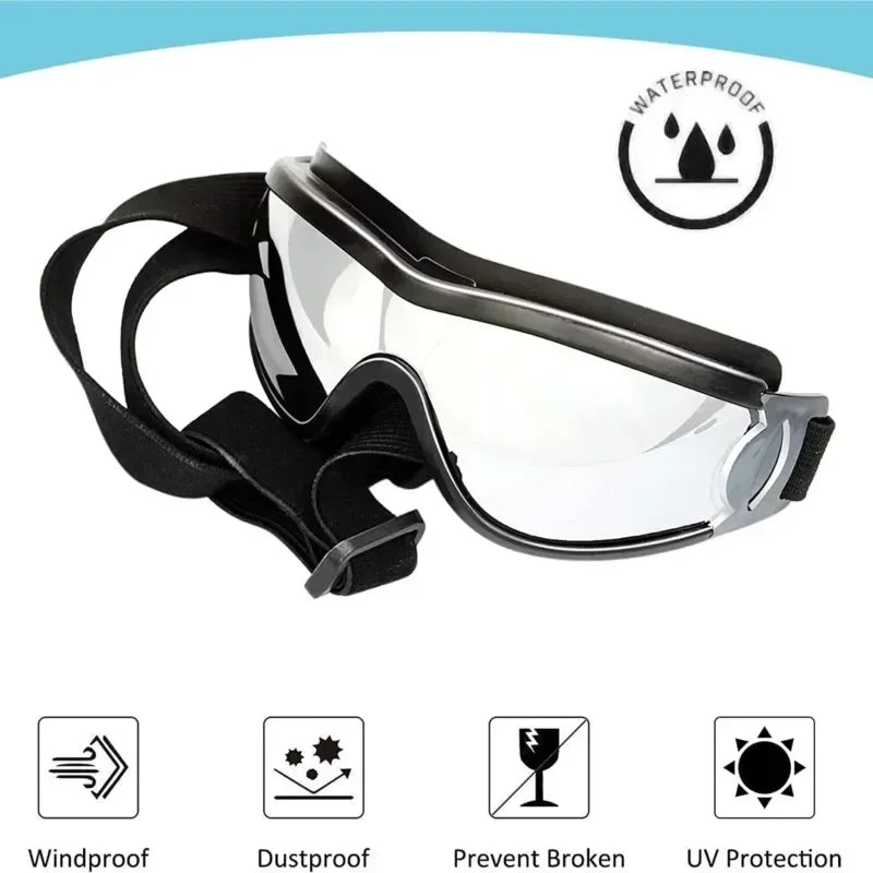Dog Sunglasses Dog Goggles Adjustable Strap for Travel Skiing and Anti-Fog Snow Goggles Pet Goggles for Medium and Large Dogs