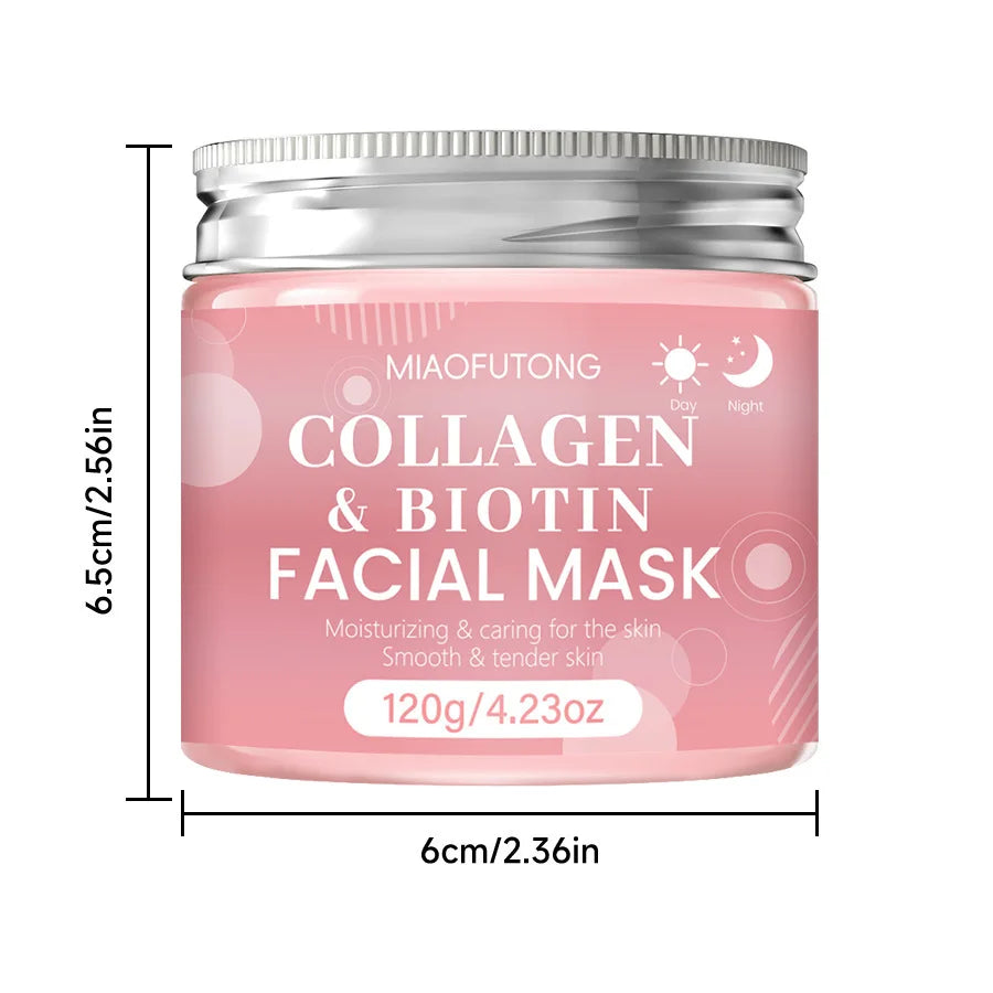 Collagen Biotin Sleeping Mask Night Cream Women Dry Skin Face Care