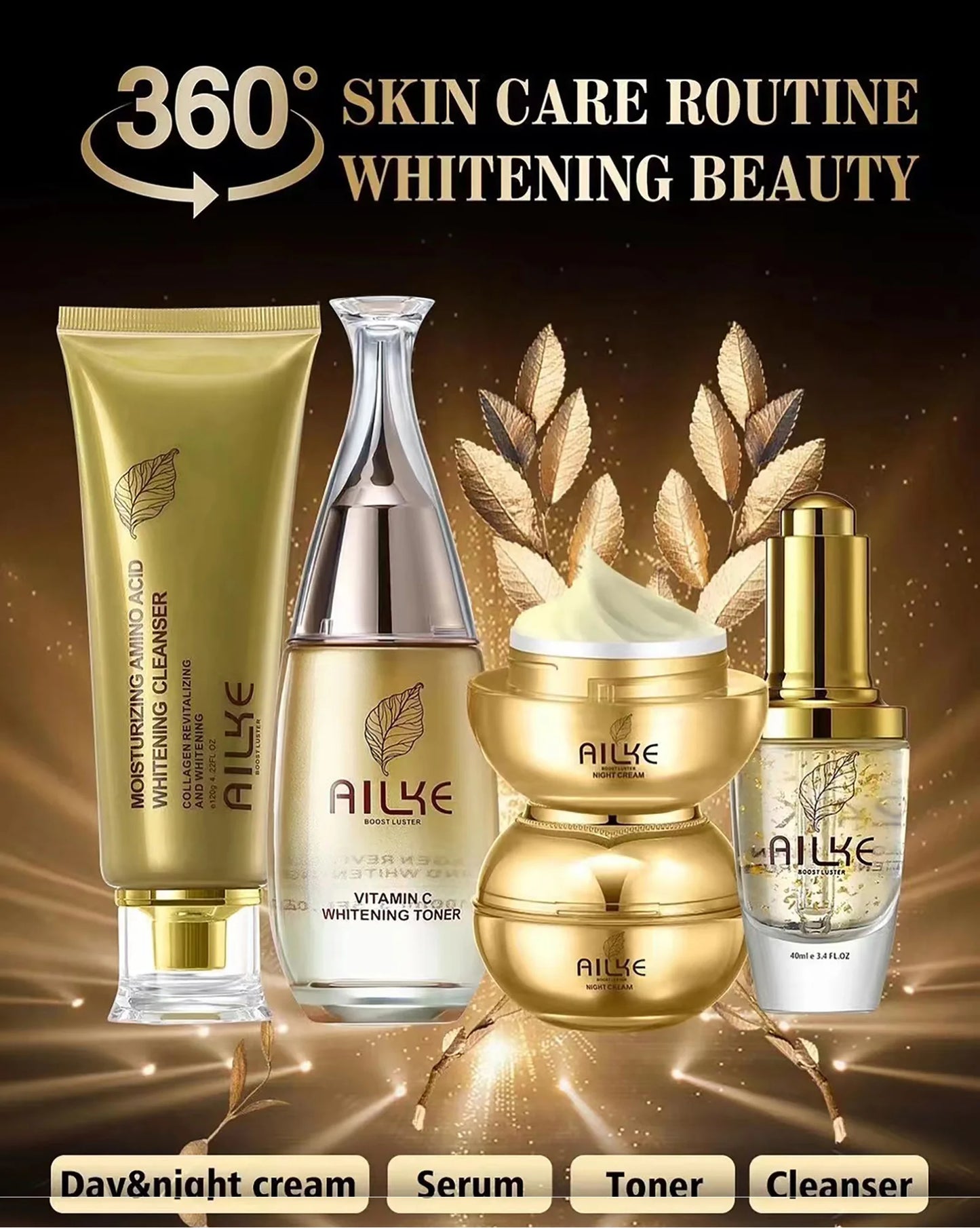 AILKE Whitening Dark Spots Remove Facial Skin Care Cream With Collagen, Reduce Freckles, Wrinkles, Women Premium Face Product