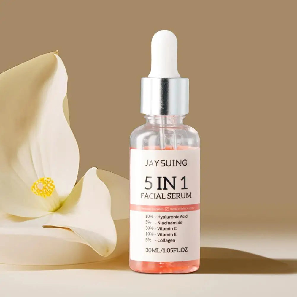 5 In 1 Face Serum 30% Vitamin C Moisturizing Whitening Anti Wrinkle Aging Niacinamide Hyaluronic Acid Facial Serum SkinCare 30ml