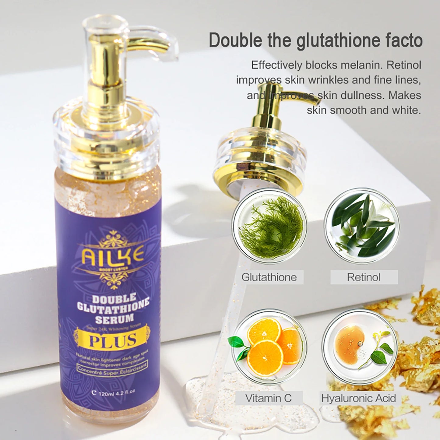 AILKE Glutathione PLUS Skin Care Set, Advanced Lightening Lotion, Moisturizes, Softens Skin, Skin Glowing Range for Men Women