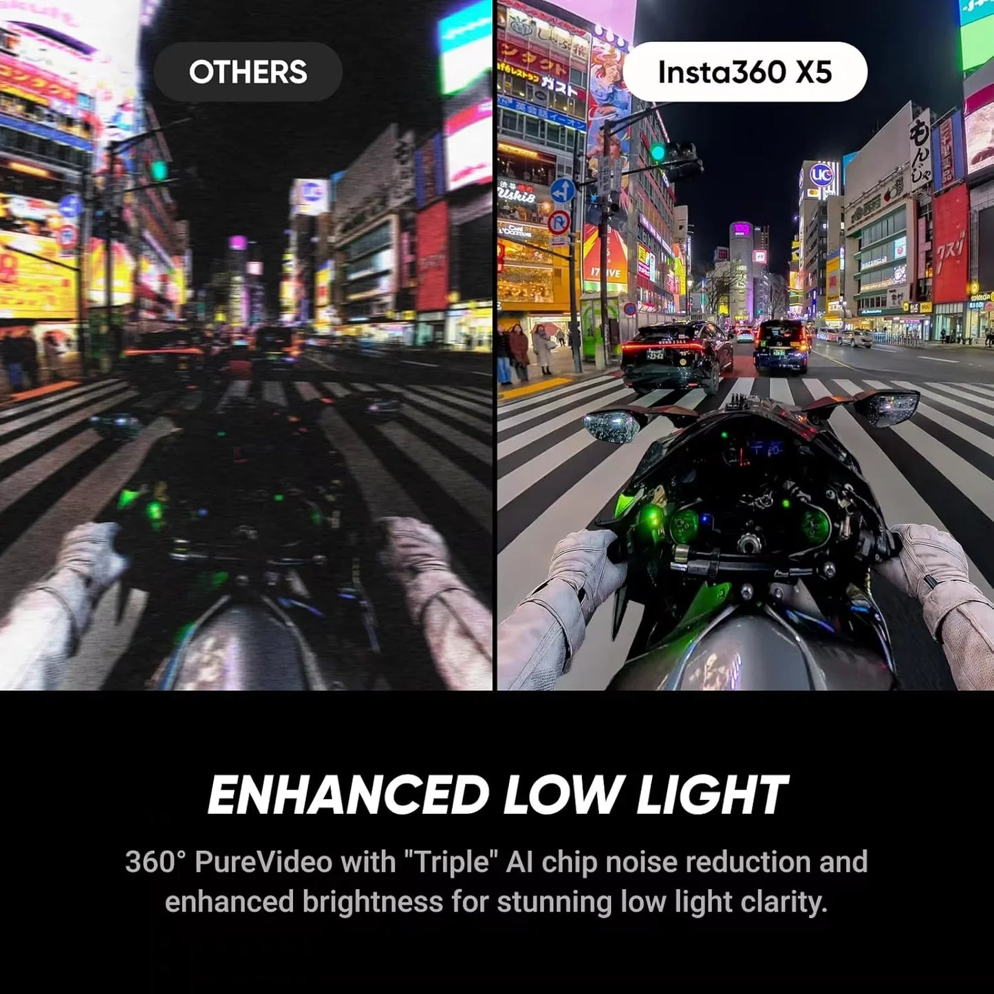 Insta360 X5 8K VR 360° Sports Action Camera | Waterproof to 15m, AI, PureVideo Night Mode