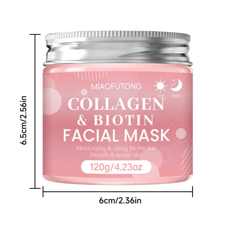 Collagen Biotin Sleeping Mask Night Cream Women Dry Skin Face Care