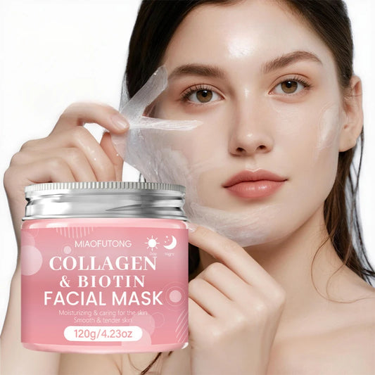 Collagen Biotin Sleeping Mask Night Cream Women Dry Skin Face Care
