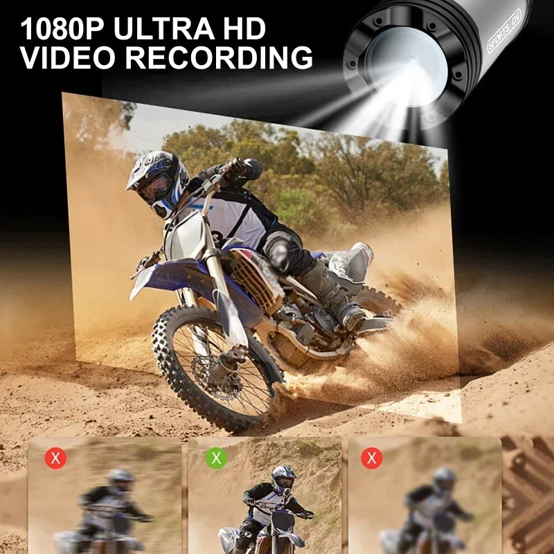 4K Mini Sport DV Action Sport Camera Flashlight Helmet Full HD 1080P Video Ideal Bodycam for Bike, Cycle, Motorcycle Camcorder