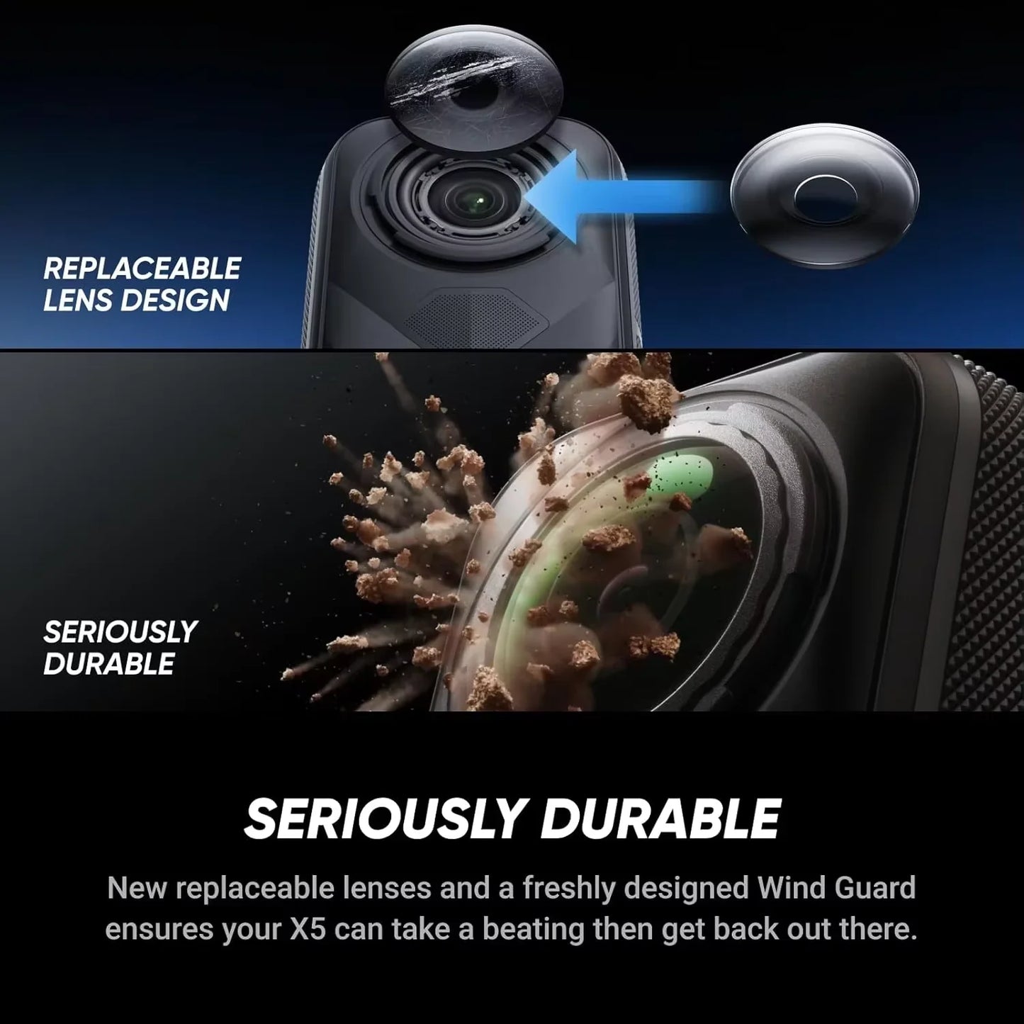 Insta360 X5 8K VR 360° Sports Action Camera | Waterproof to 15m, AI, PureVideo Night Mode