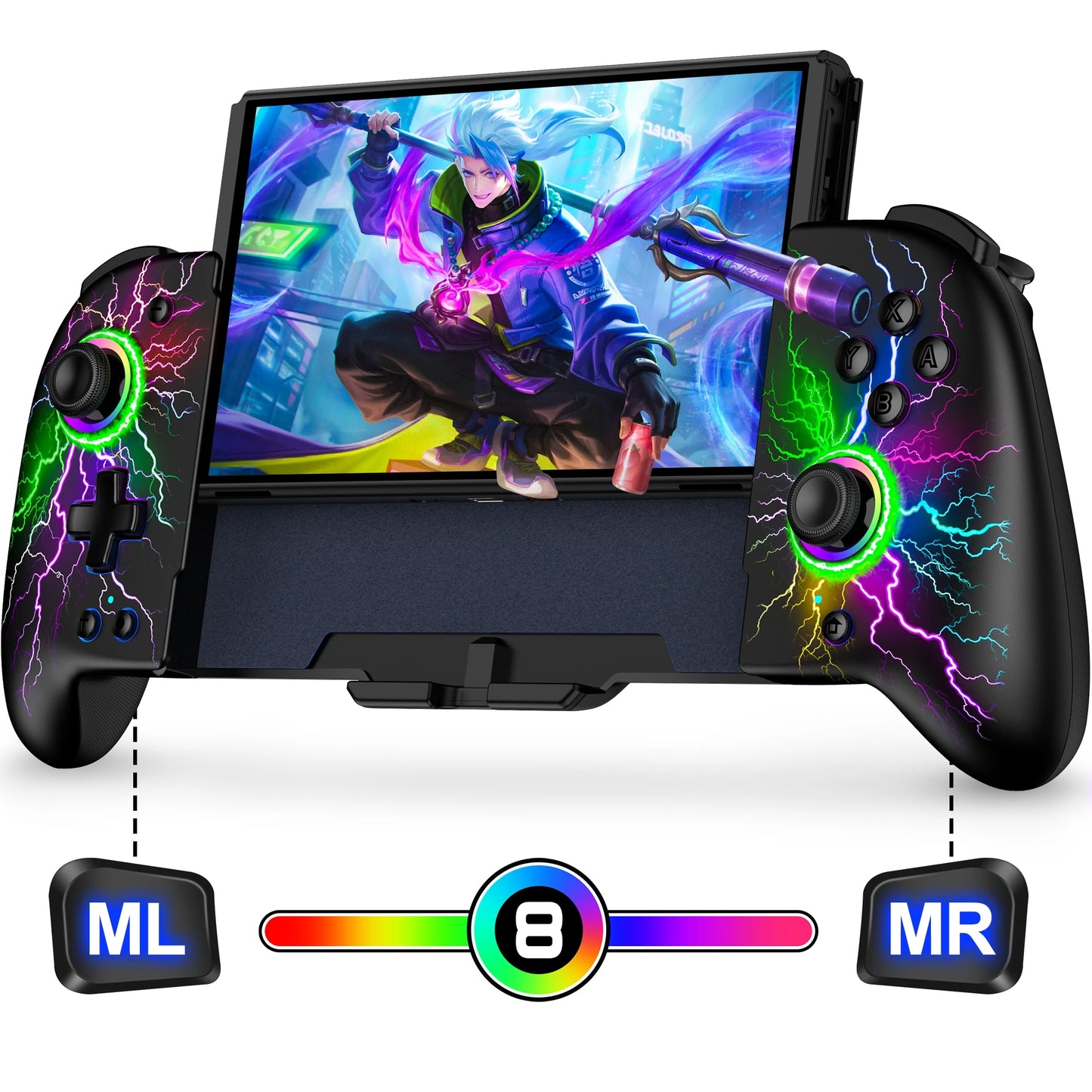 BEBONCOOL JC200 Switch Controller For Nintendo Switch/Switch OLED Joystick Gamepad Built-in 6-Axis Gyro Design Handheld Grip