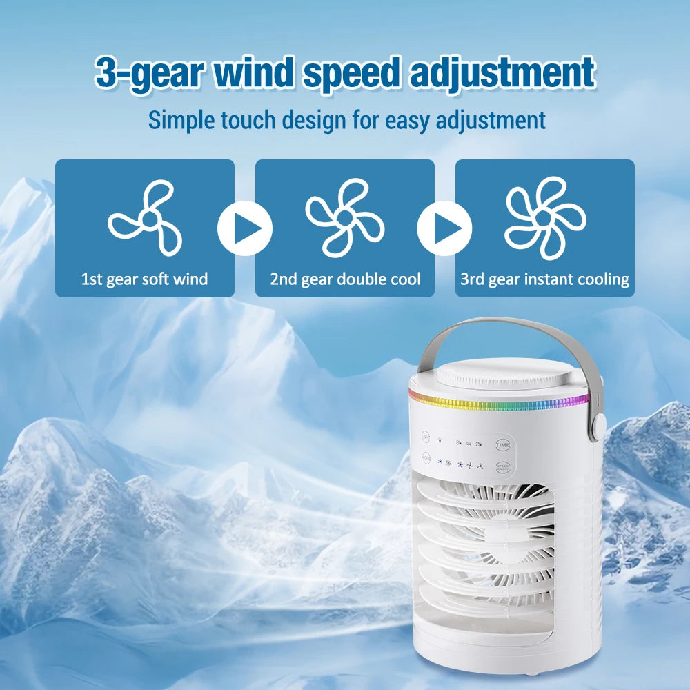 Portable Cold Air Conditioner Evaporative Air Cooler Mini Usb Table Fan Desktop Air Conditioning Fan Humidifier for Home Room