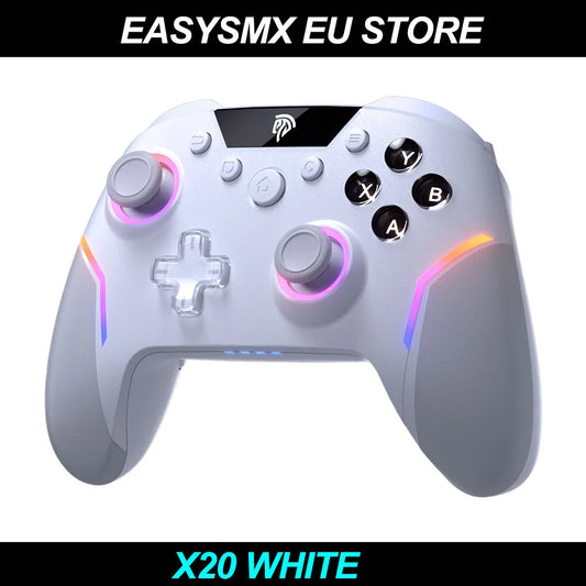 EasySMX X20 Wireless Controller 2.4G/Bluetooth Gamepad for PC, Switch, Android/iOS, RGB Lights, Macro Programming & Gyro Mapping