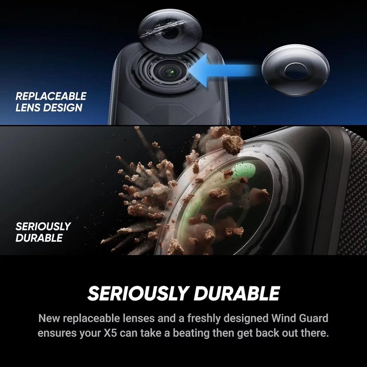 Insta360 X5 8K VR 360° Sports Action Camera | Waterproof to 15m, AI, PureVideo Night Mode