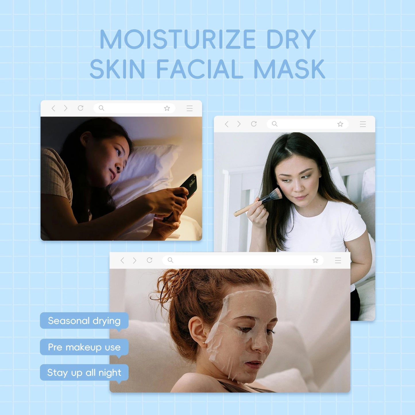 LAIKOU Milk Silky Hydrating Mask Brightening Collagen Sheet Mask Anti-Age Skin Care Moisturizing Face Mask 25g*20pcs