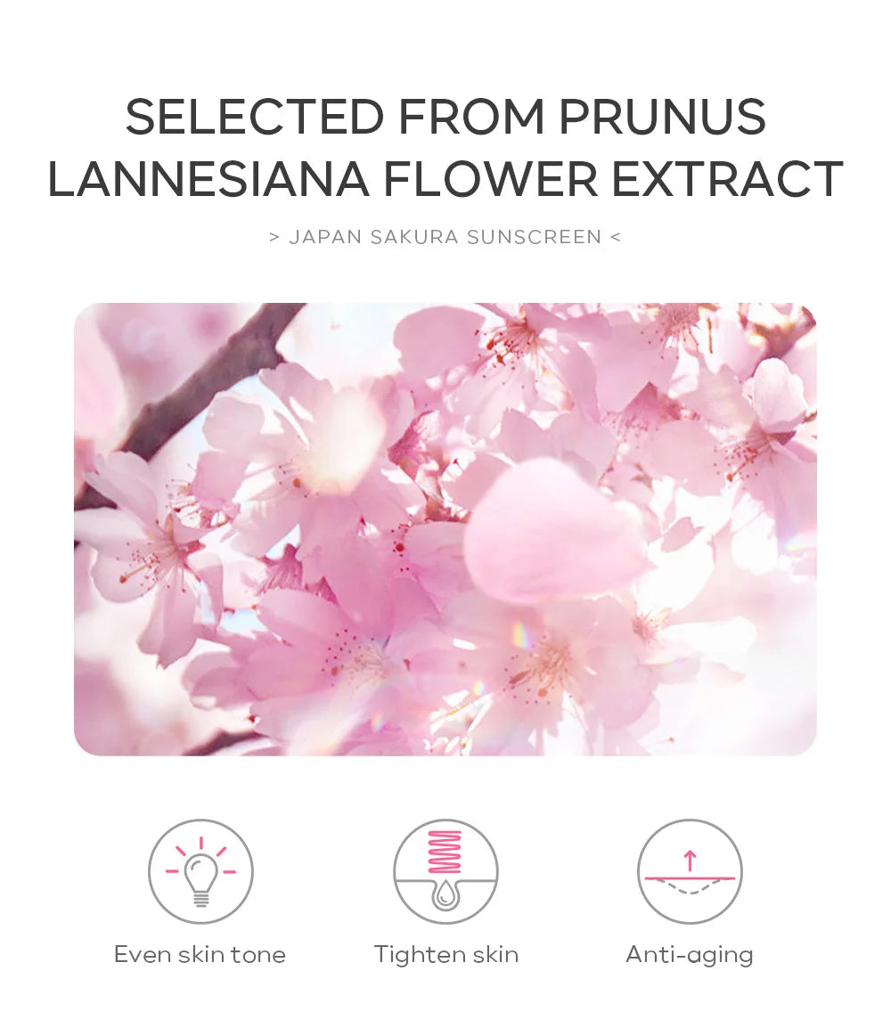 LAIKOU Sakura Sunscreen Cream SPF50+ UV Protection Face Body Refreshing Waterproof Moisturizing Concealer 30g ﻿