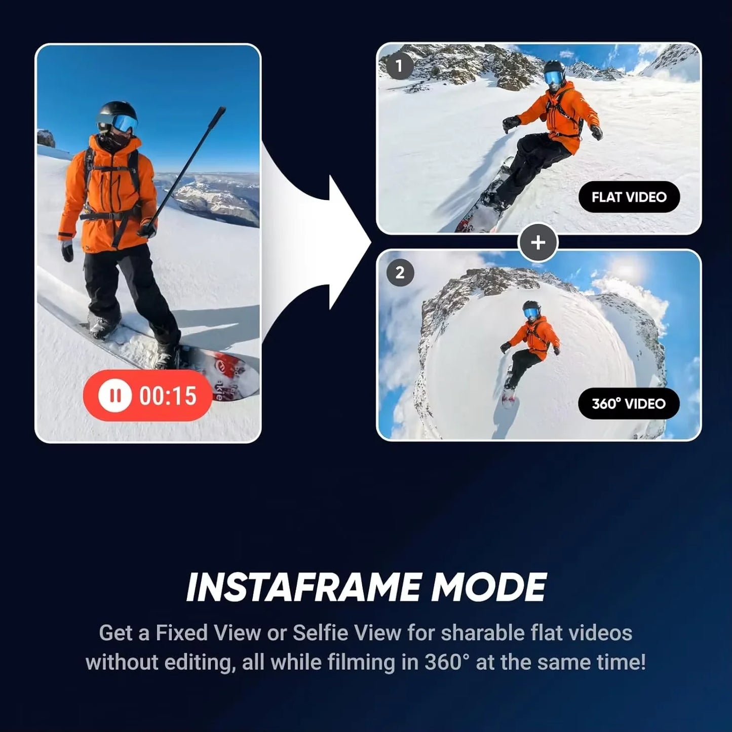 Insta360 X5 8K VR 360° Sports Action Camera | Waterproof to 15m, AI, PureVideo Night Mode