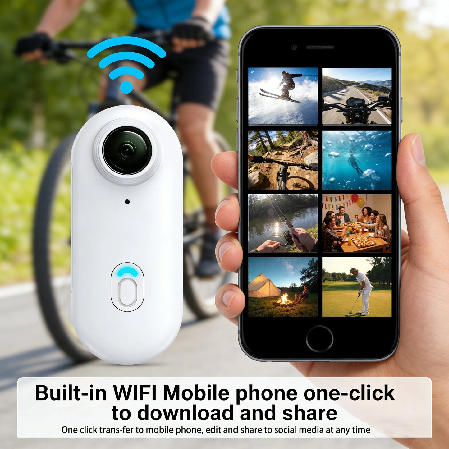 POV Magnetic Sports Camera 4K 30M Waterproof 2.4G Wireless WiFi Motorcycle Mini Small Action Body Video Vlog Cameras Helmet Bike
