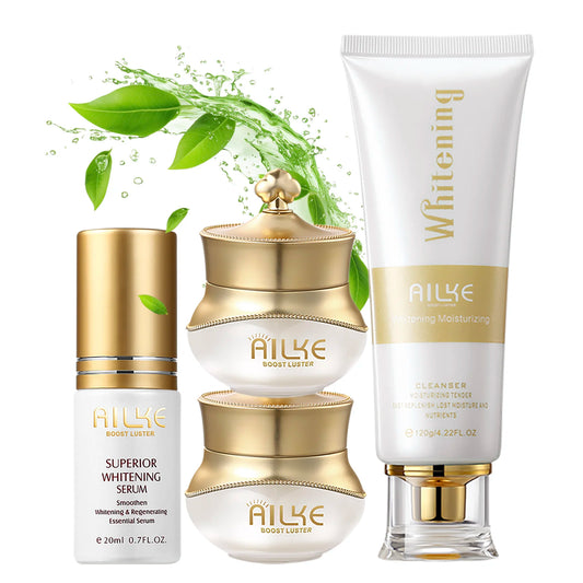 AILKE Women Whitening Face Care Set, Lightening, Reduce Dark Spots, Anti Wrinkles, For All Skin Types, Not Greasy, Easy Absorb