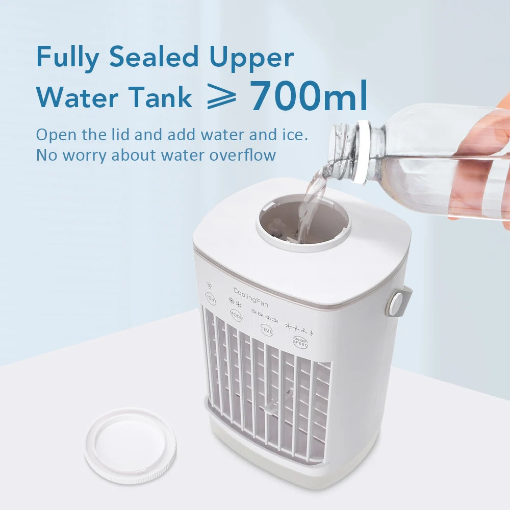 Portable Cold Air Conditioner Evaporative Air Cooler Mini Usb Table Fan Desktop Air Conditioning Fan Humidifier for Home Room