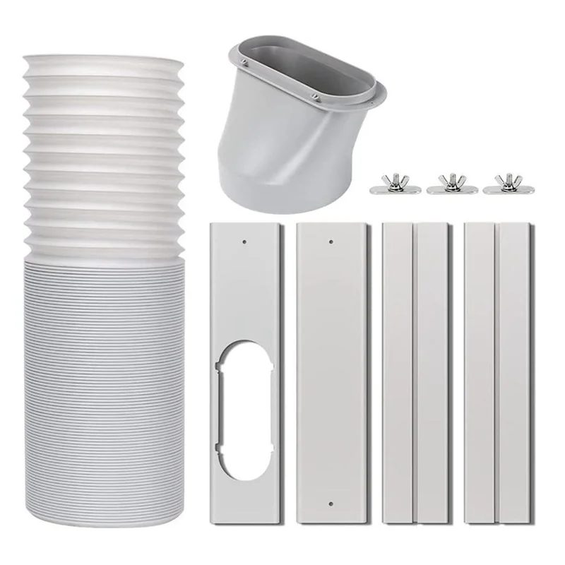 AT44-Portable Air Conditioner Window Vent Kit With 5.9In Exhaust Hose Seamless Adjustable Sliding Door AC Kit Window Seal Kit