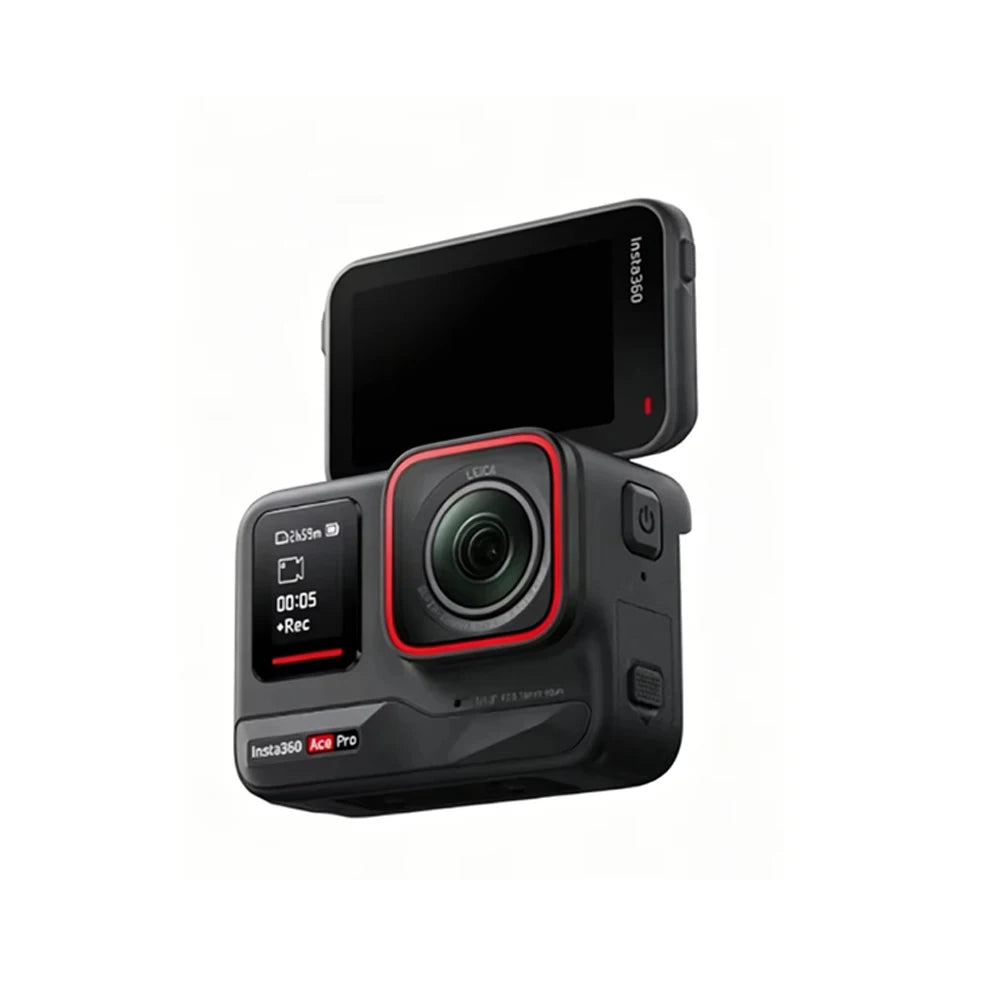 Insta360 Ace Pro action camera with 1/1.3 sensor, full rotational touch screen, HDR 8K magnetic holder waterproof