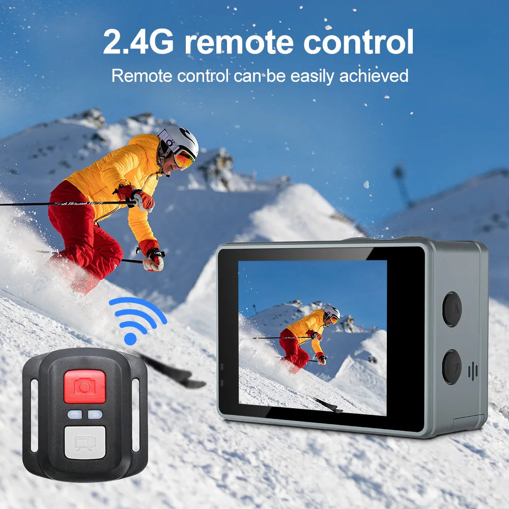 5K Action Camera 4K60FPS 2.0 Inch Touch Screen WiFi 170° Wide Angle 30M Waterproof Bicycle Motorcycles Sports Cameras