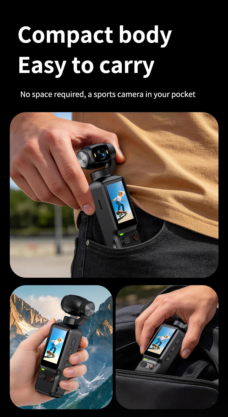 Portable HD 4K Action Camera Manual 90 180 Degree Rotation For YouTube Vlog Video Recording Record Life Handheld Action Camera