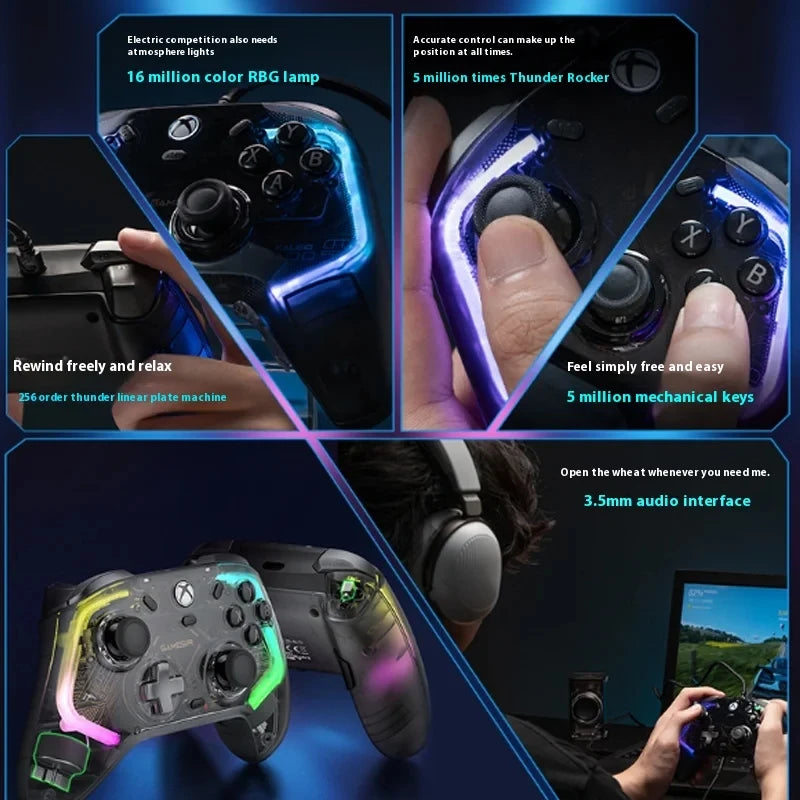 Kaleid Flux Xbox Gaming Controller Wired Gamepad with Hall Effect for Xbox Series S Xbox Series X Xbox One PC Steam