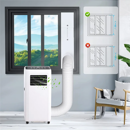AT44-Portable Air Conditioner Window Vent Kit With 5.9In Exhaust Hose Seamless Adjustable Sliding Door AC Kit Window Seal Kit