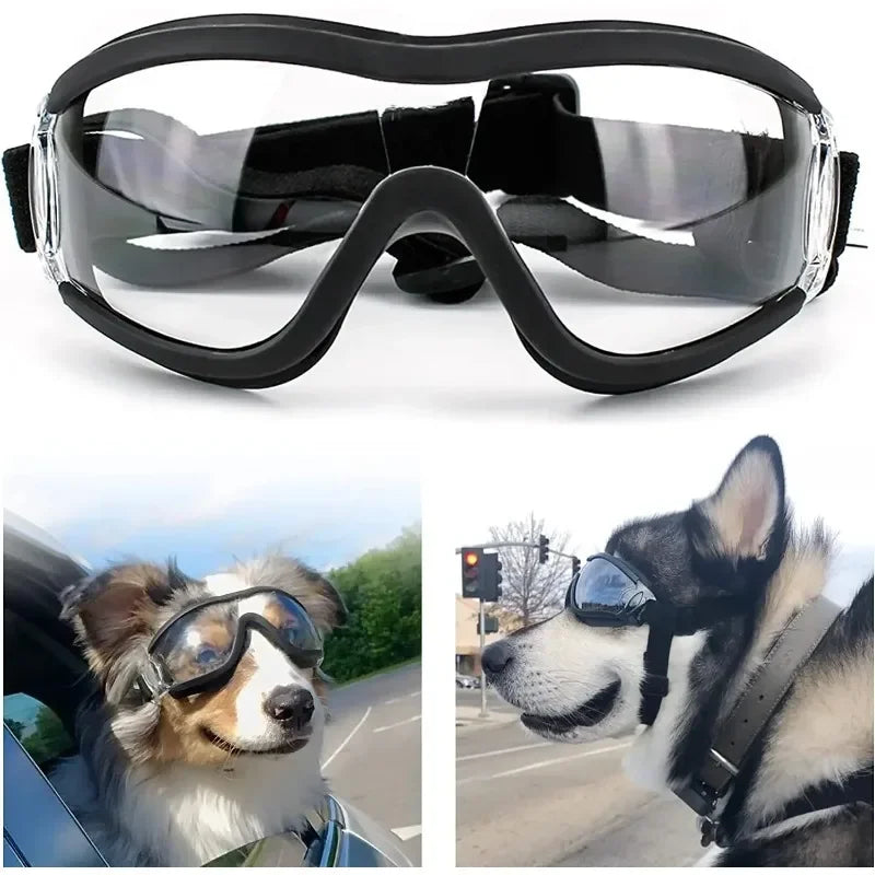 Dog Sunglasses Dog Goggles Adjustable Strap for Travel Skiing and Anti-Fog Snow Goggles Pet Goggles for Medium and Large Dogs