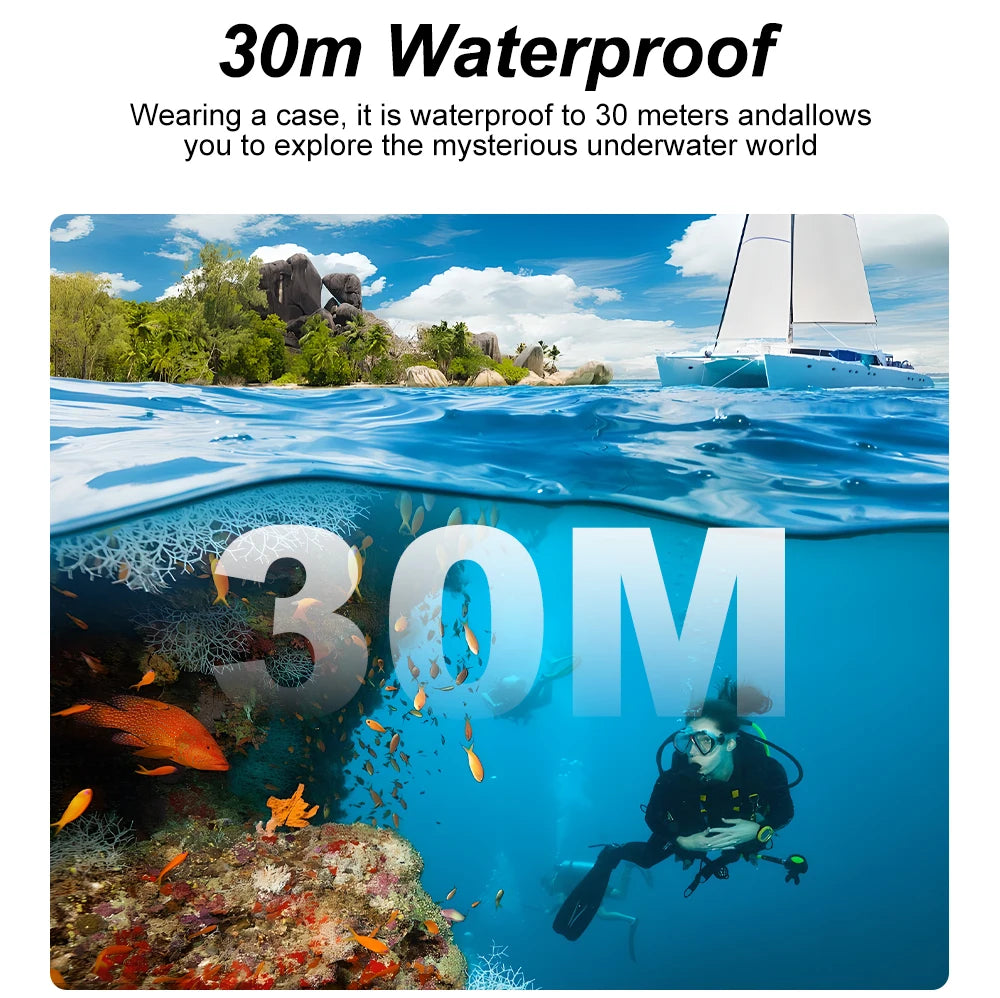 Ourlife 4K Action Camera Ultra HD 16MP WiFi 2.0 inch Screen 170D DVR Webcam Underwater 30M Helmet Video Recording Sport Camera
