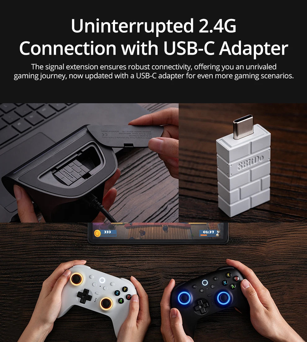 8BitDo Ultimate 2 Wireless Gaming Controller for PC / Android with TMR Joysticks, Switchable Triggers, Motion Control, 8Speed