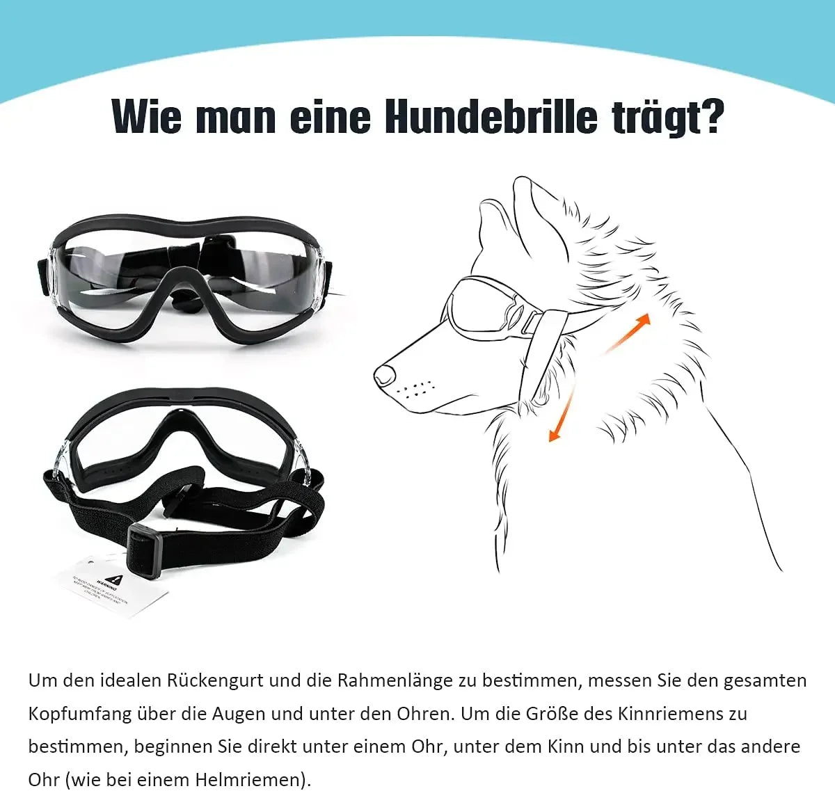 Dog Sunglasses Dog Goggles Adjustable Strap for Travel Skiing and Anti-Fog Snow Goggles Pet Goggles for Medium and Large Dogs