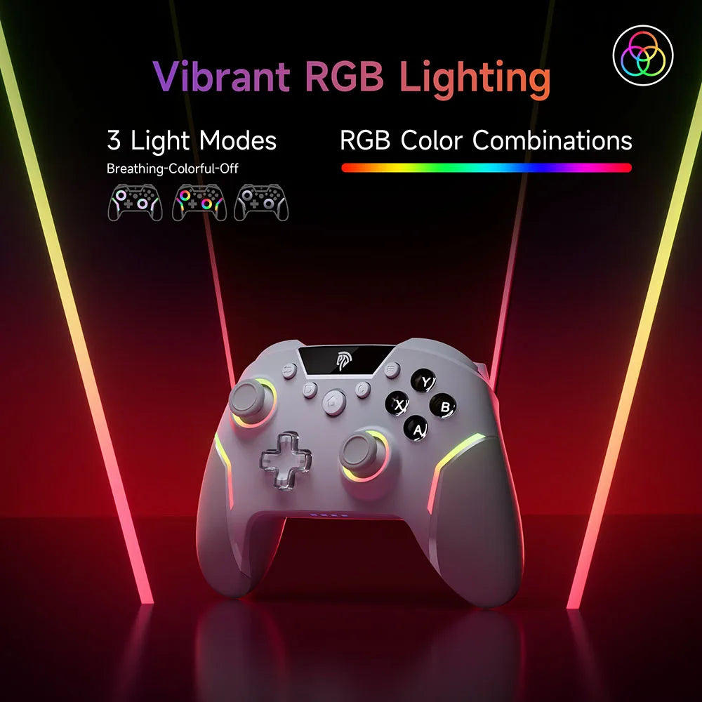 EasySMX X20 Wireless Controller 2.4G/Bluetooth Gamepad for PC, Switch, Android/iOS, RGB Lights, Macro Programming & Gyro Mapping