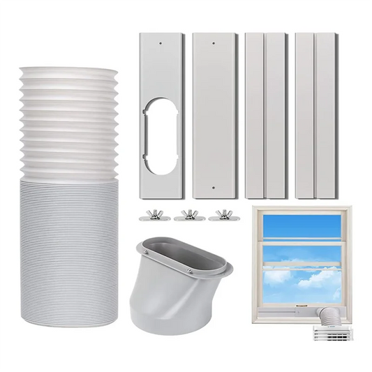 AT44-Portable Air Conditioner Window Vent Kit With 5.9In Exhaust Hose Seamless Adjustable Sliding Door AC Kit Window Seal Kit