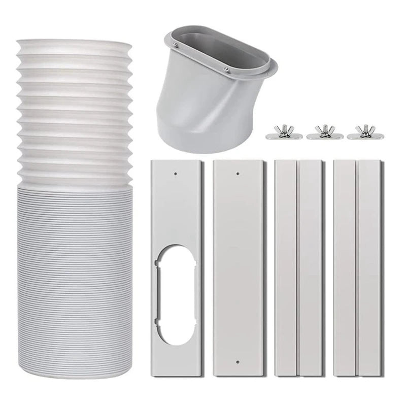 AT44-Portable Air Conditioner Window Vent Kit With 5.9In Exhaust Hose Seamless Adjustable Sliding Door AC Kit Window Seal Kit