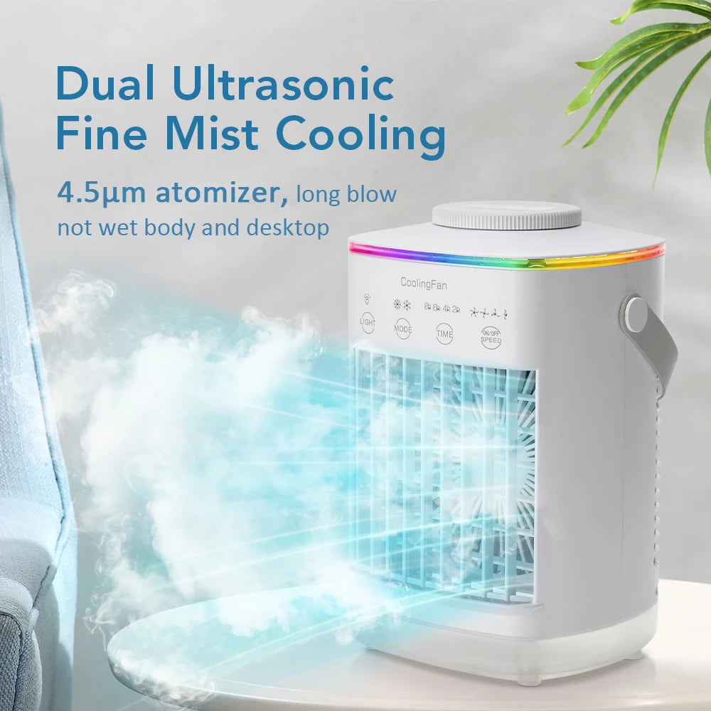 Portable Cold Air Conditioner Evaporative Air Cooler Mini Usb Table Fan Desktop Air Conditioning Fan Humidifier for Home Room