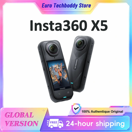 Insta360 X5 8K VR 360° Sports Action Camera | Waterproof to 15m, AI, PureVideo Night Mode
