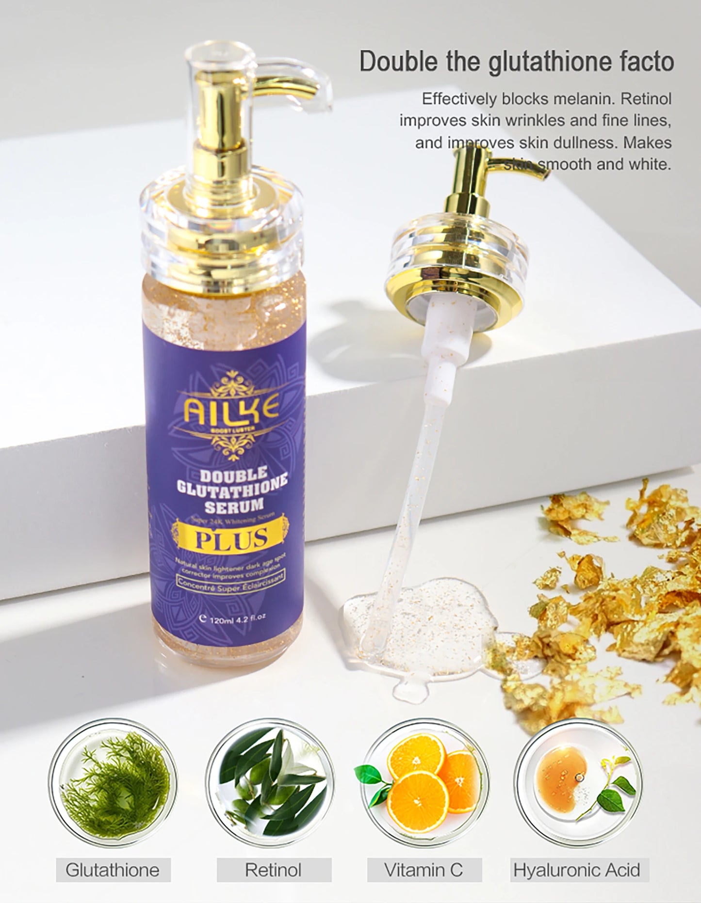 AILKE Glutathione PLUS Skin Care Set, Advanced Lightening Lotion, Moisturizes, Softens Skin, Skin Glowing Range for Men Women