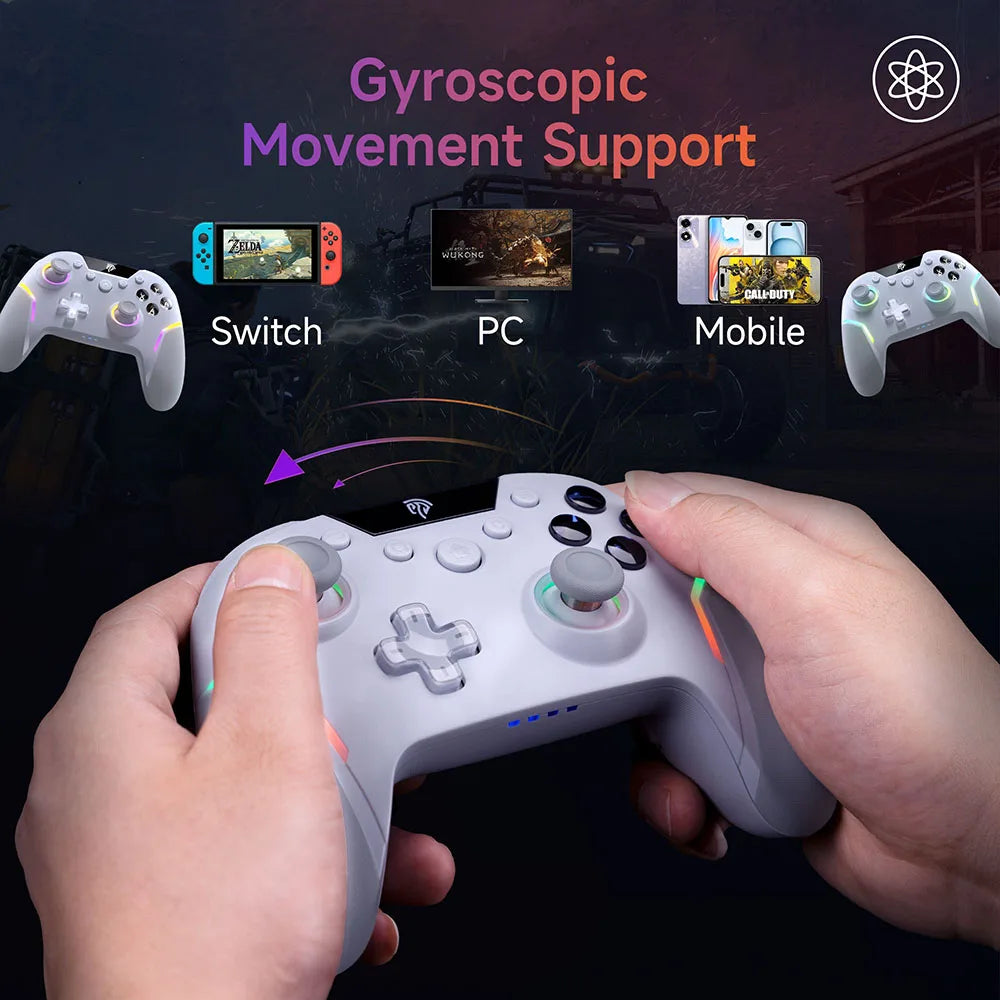 EasySMX X20 Wireless Controller 2.4G/Bluetooth Gamepad for PC, Switch, Android/iOS, RGB Lights, Macro Programming & Gyro Mapping