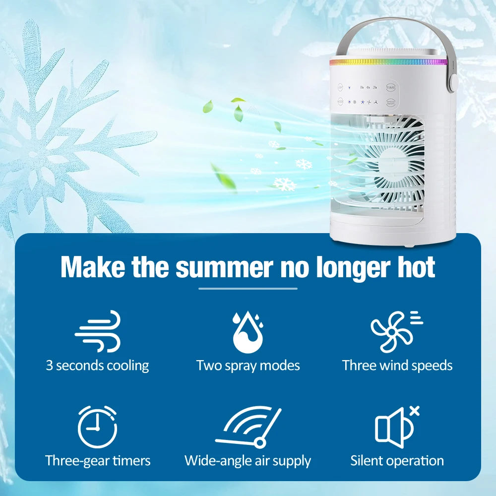 Portable Cold Air Conditioner Evaporative Air Cooler Mini Usb Table Fan Desktop Air Conditioning Fan Humidifier for Home Room