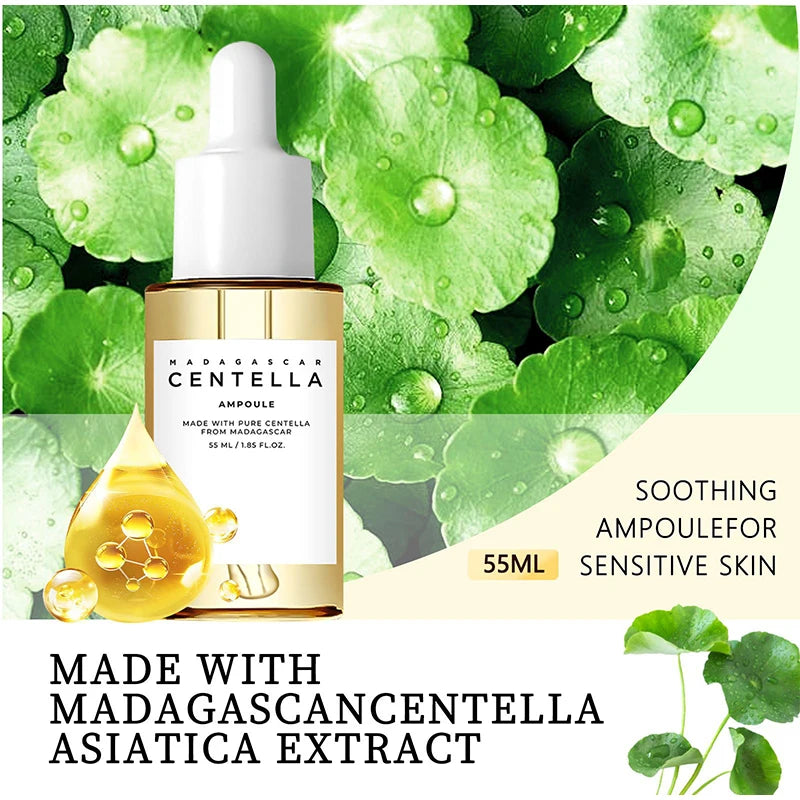 Madagascar Centella Asiatica Ampoule Facial Serum,Facial Moisturizing,Brightening,Tightening and Repair,Reduce Fine Lines/Pores