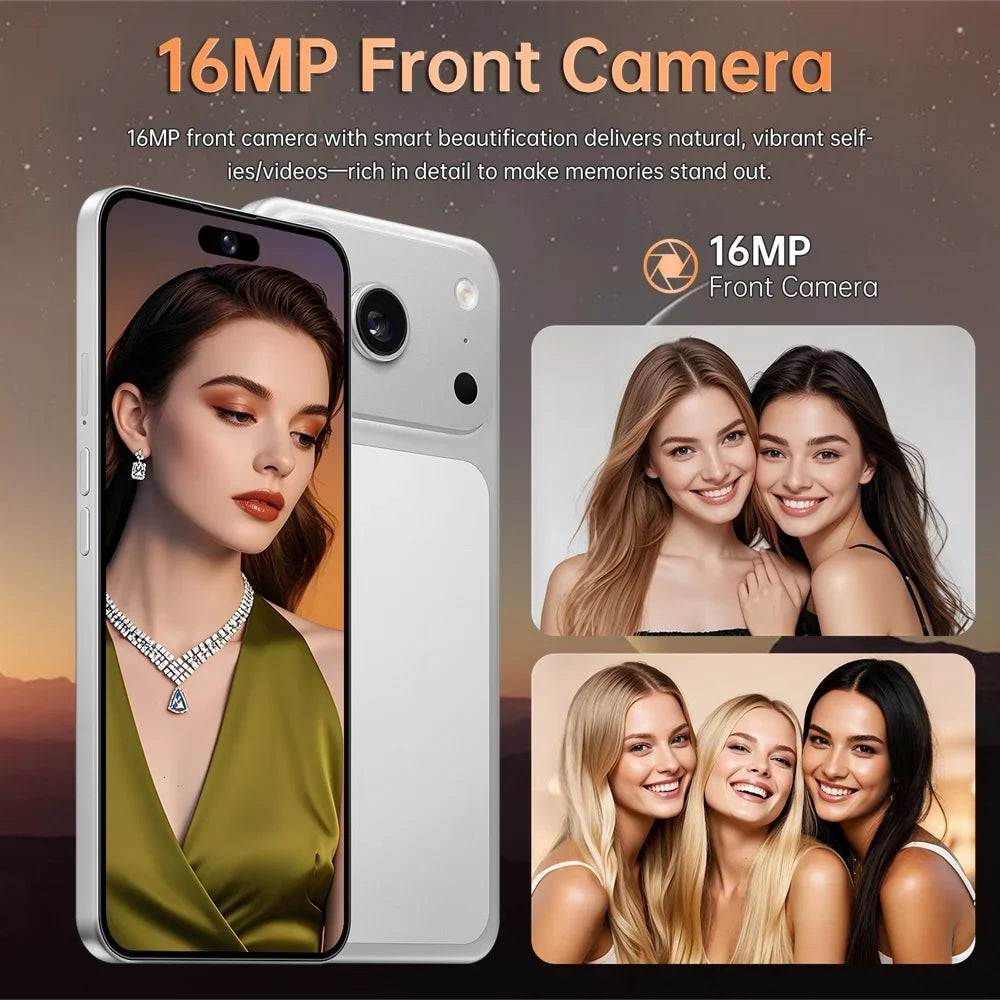 K-Touch New Ai iFone 17 Pro Maxi Smartphone Android 5G 7.3HD 22G+2TB Smart Mobile Phones 16+48MP Dual Sim 7800mAh Unlocked Cell Phone Global Version