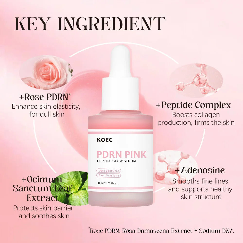 2pcs Rose Peptide Glow Serum Niacinamide, Hydrating & Moisturizing & Firming, Uneven Skin Tone